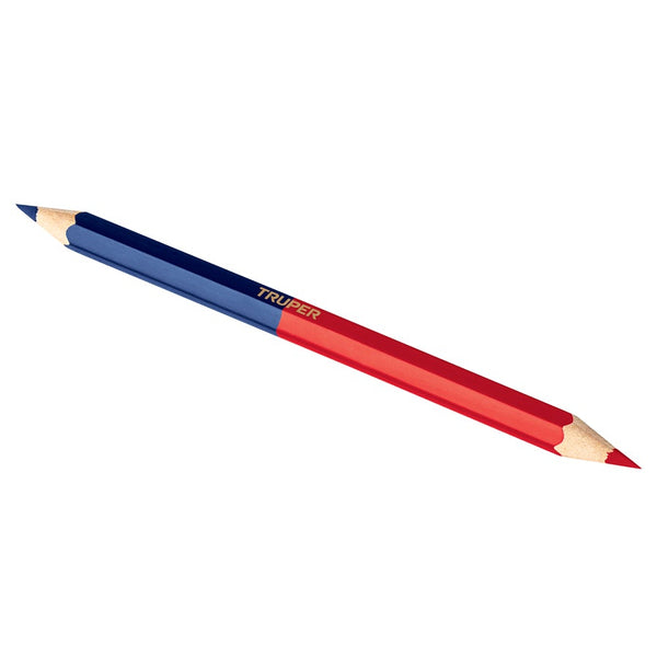Blíster con 2 lápices 18 cm bicolor gruesos para carpintero