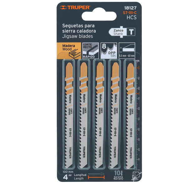 Blíster con 5 seguetas 8 DPP zanco "T"