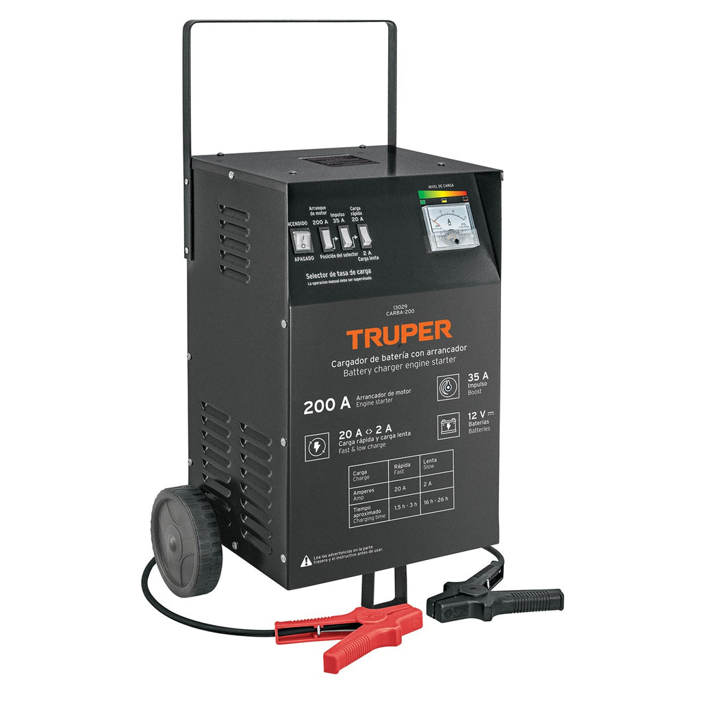 Cargador de baterías 35 A, arrancador de 200A, 12V, TRUPER