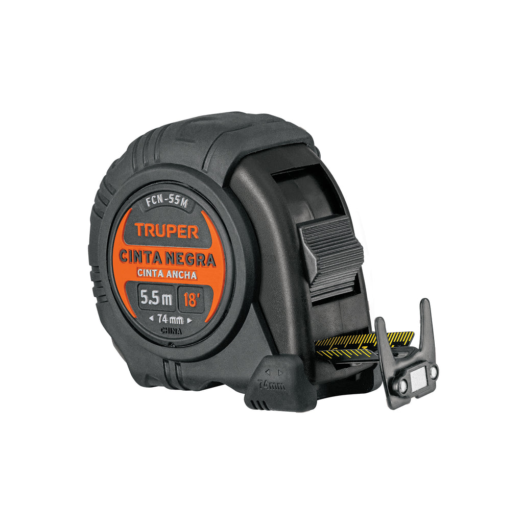 Flexómetro contra impactos 5.5 m, Cinta Negra 25 mm, Truper