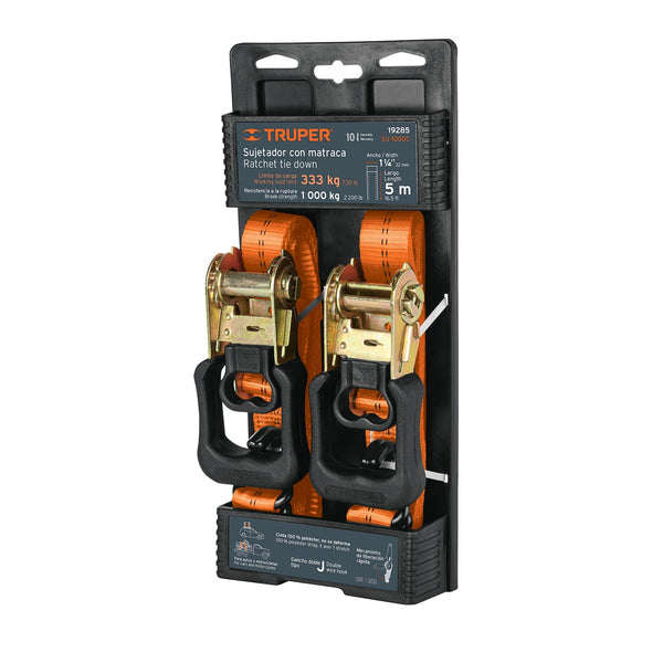 Juego de 2 sujetadores con matraca carga máxima 1000 kg